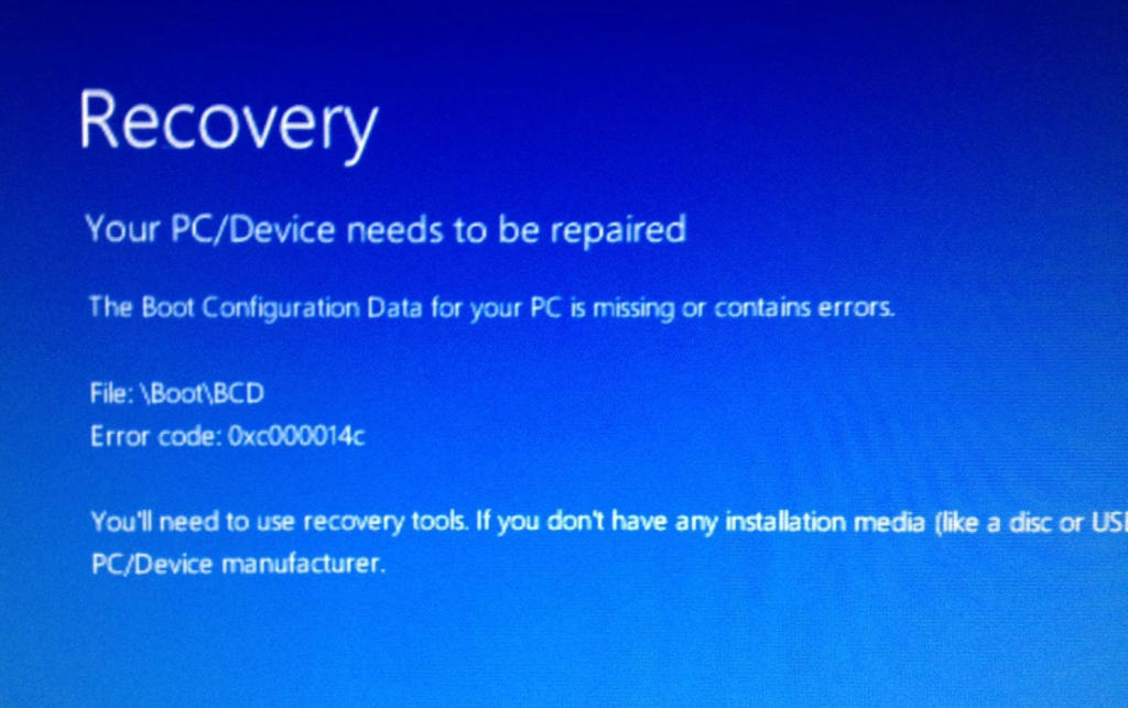 windows10recoveryyourpcdeviceneedstoberepaired AK EDV